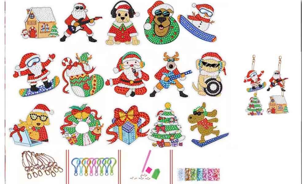 Set 15 Llaveros Navideños