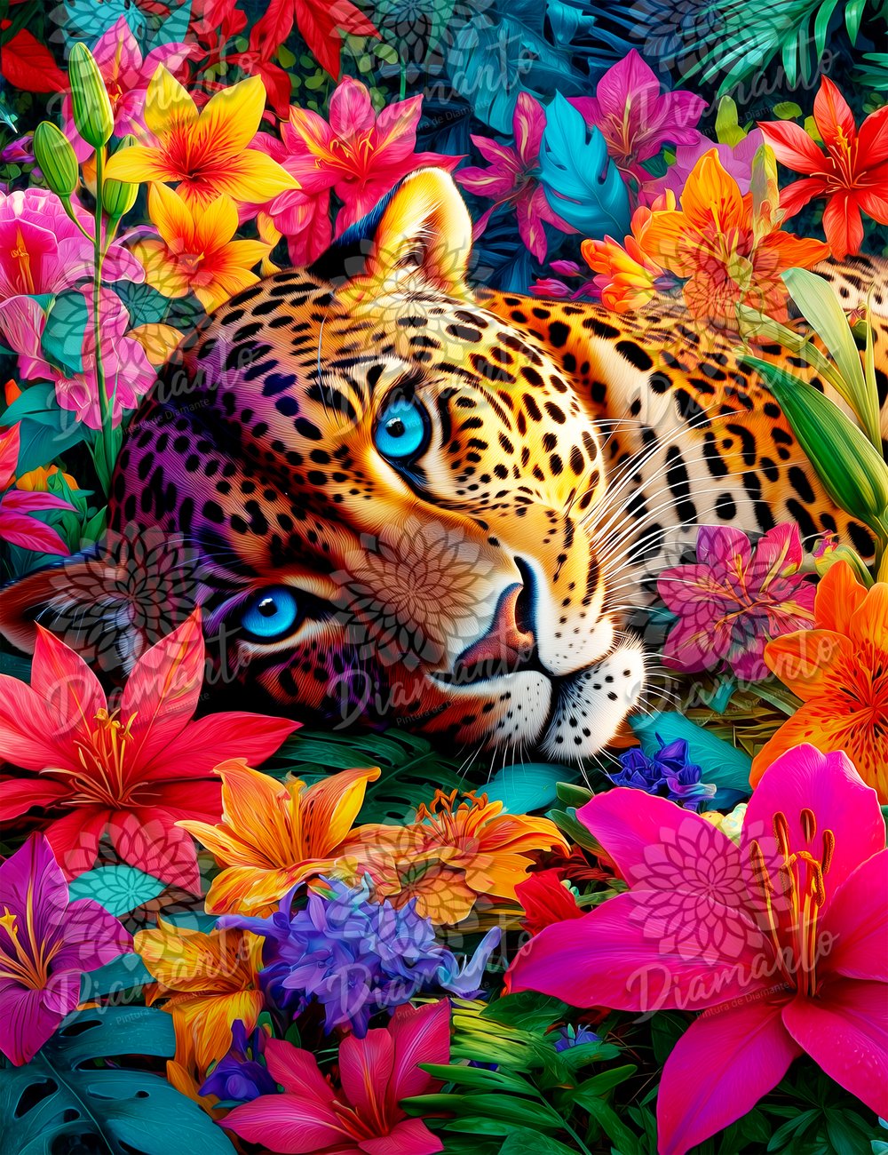 Leopardo Tropical Luxury ©DIAMANTO PINTURA