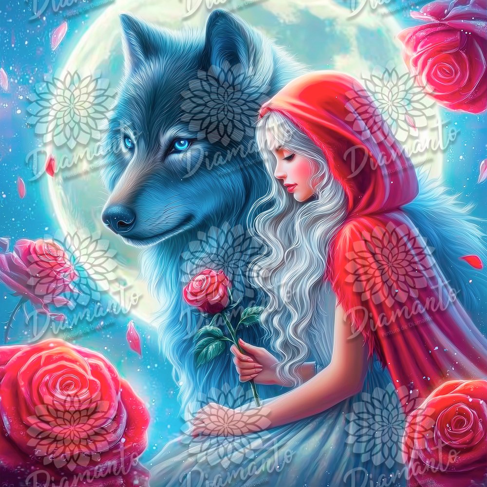 Caperucita y el Lobo Luxury ©DIAMANTO PINTURA